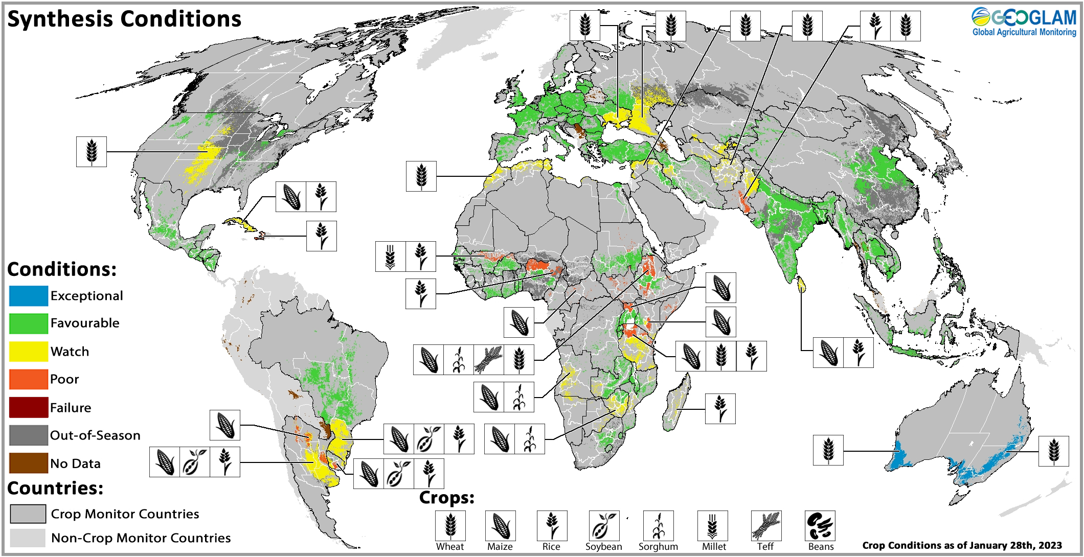  GLOBAL CROP MONITOR_202301_Conditions as of January 28th