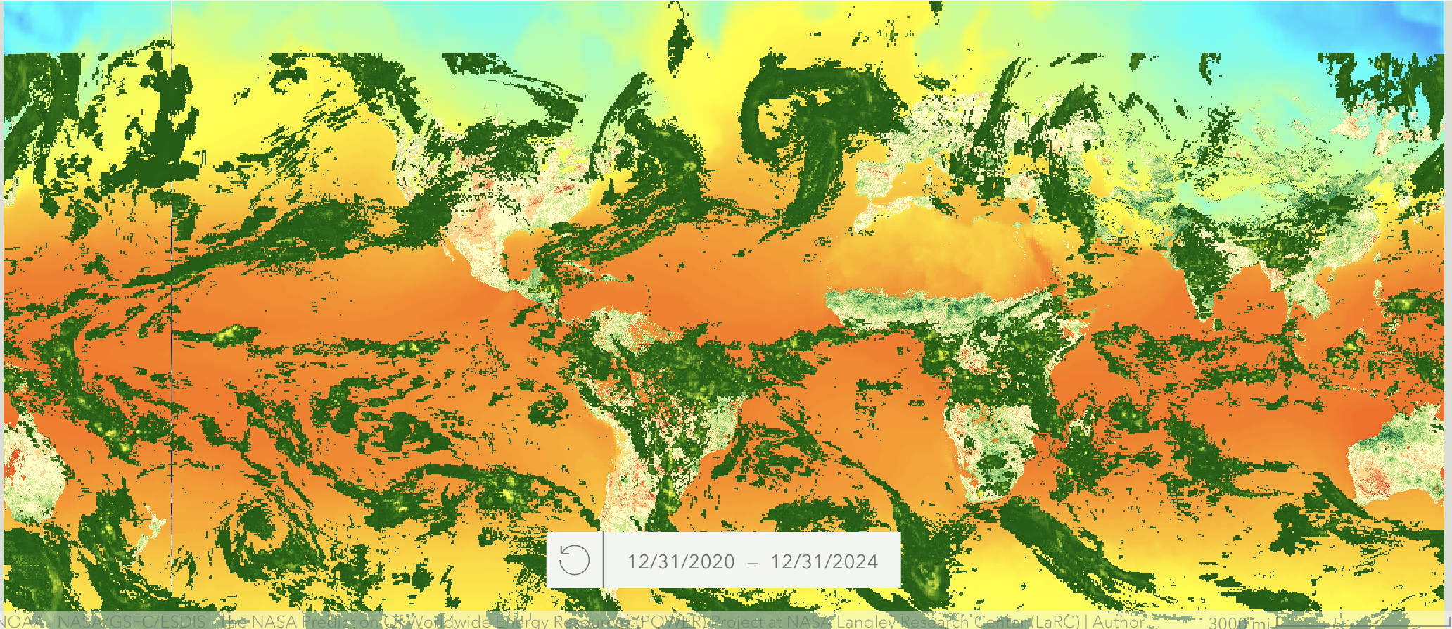 Agriculture web map showing Global Precipitation Measurement data in NRT