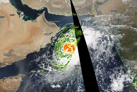 Cyclone Nilofar as shown in Worldview