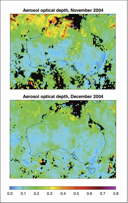 Australia aerosol optical depth