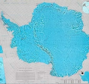 The view of Antarctica, typically a very cloudy continent, was made clear in 1996 by a satellite image map
