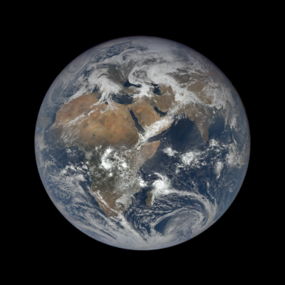 full disk image of Earth showing Africa and Asia