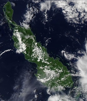 Bougainville Island from space - feature grid