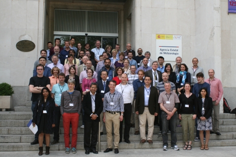 A photo of the atmospheric scientists who took part in the first TOAR workshop held in Madrid, Spain, in April 2015.