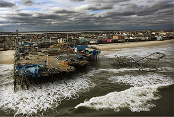 Fig. 1 A destroyed amusement park wrecked by Hurricane Sandy in Seaside Heights, New Jersey (courtesy of npr.org website). Click to view larger image.