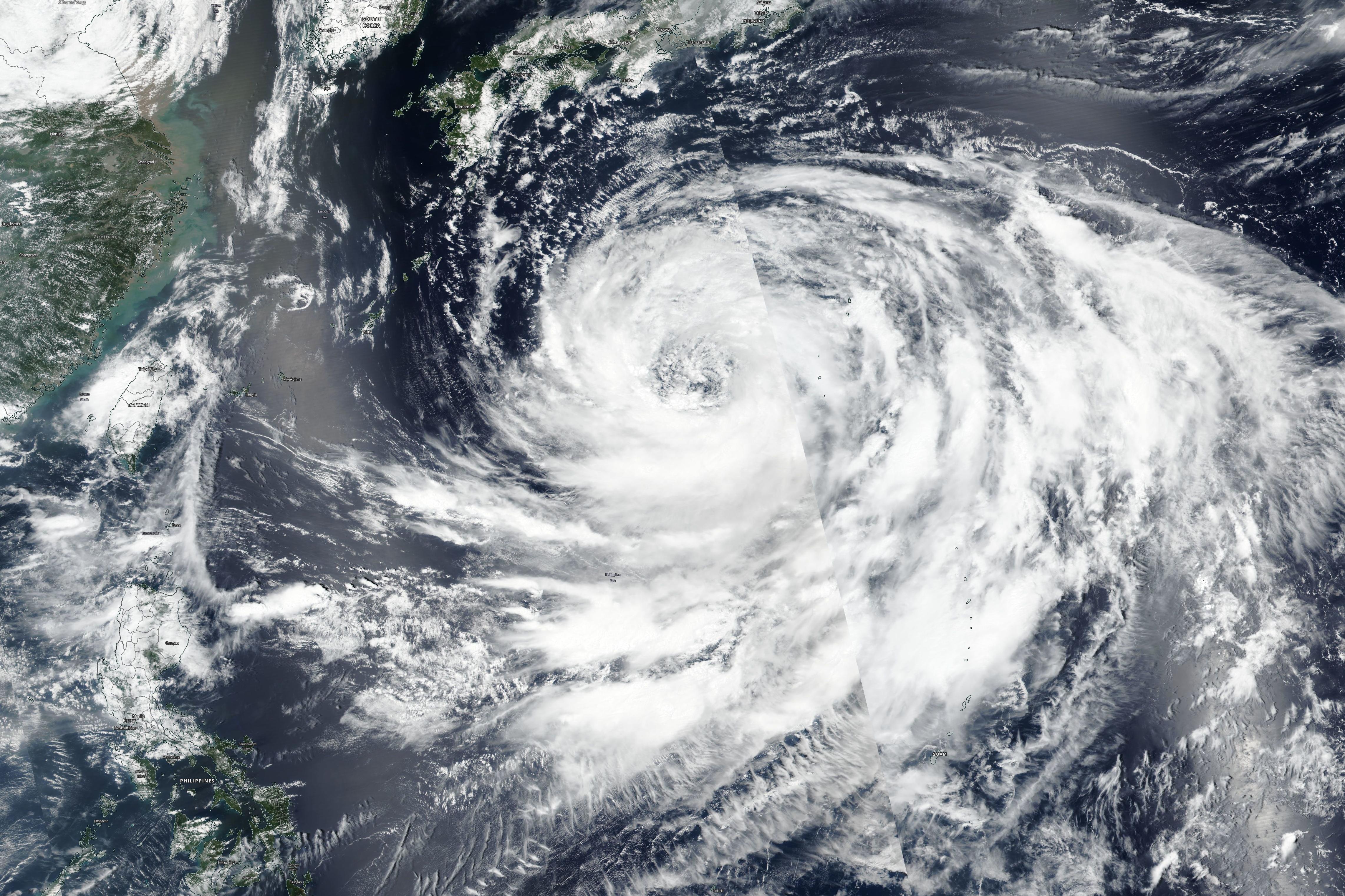 Typhoon Krosa in the Philippine Sea