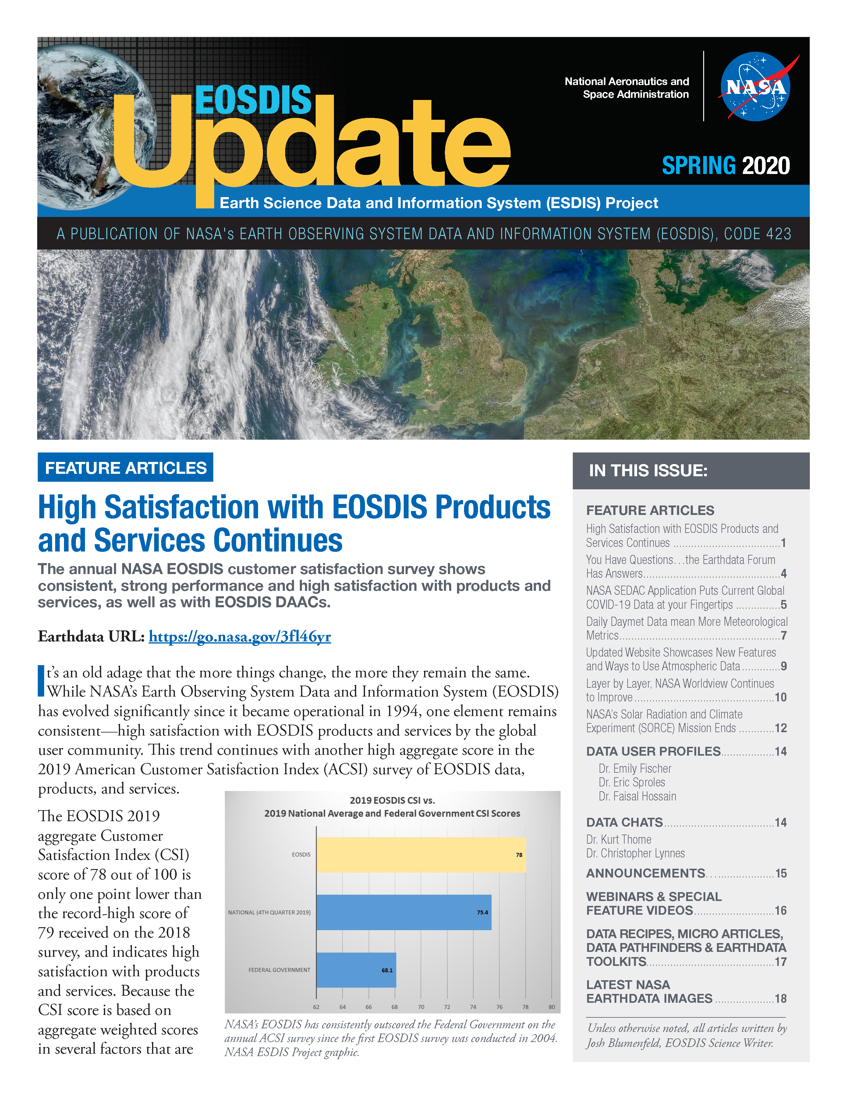 EOSDIS Quarterly Update- Spring 2020 Newsletter Feature Image